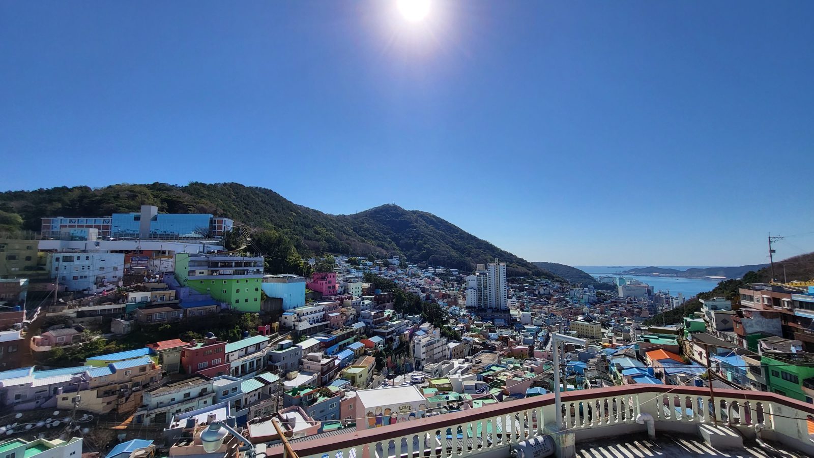 View over Gamcheon Culture Village toward the sea from the observation deck
